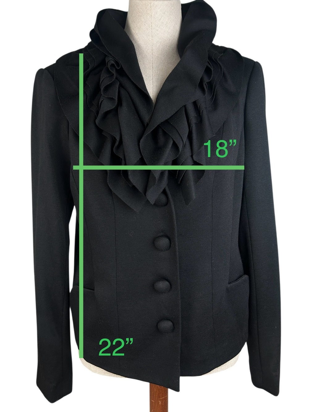 Madison Black Ruffle-Collar Blazer - Picture 7 of 7